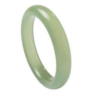 印象眸天然冰种岫玉手镯女款玉镯细条平安镯冰透玉镯子正品玉石