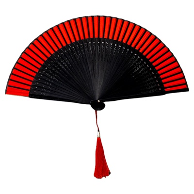 时候舞蹈扇子古典风折黑红