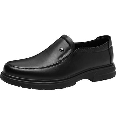 HLA/海澜之家男鞋秋冬休闲皮面鞋套脚皮鞋透气增高百搭软面中年鞋