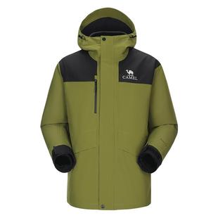 骆驼户外岩野冲锋衣男款三合一可拆卸加绒加厚防风防水徒步登山服