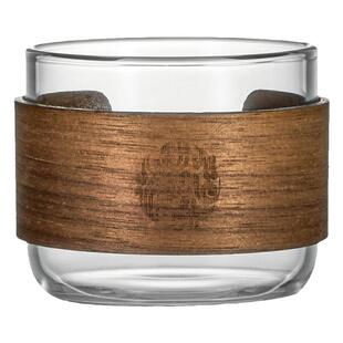 玻璃小茶杯耐高温品茗杯家用单个透明喝茶杯子胡桃木防烫功夫茶具