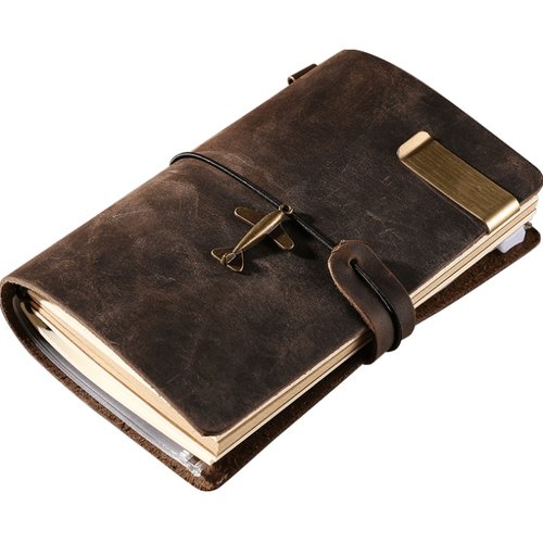 TN真皮旅行记事本手账本 手工牛皮本复古笔记本活页日记 刻字定制