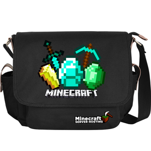 我的世界周边动漫二次元卡通高中小学生书包单肩包斜挎包邮差包男