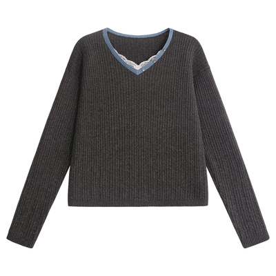 UNIFREEPLUS大码韩系V领毛衣