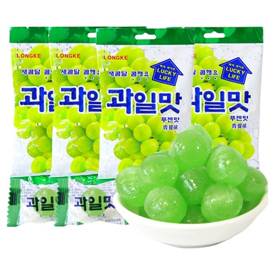 龙客韩式青提味水果硬糖休闲零食