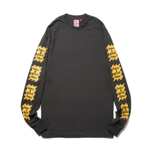 现货 have a good time arm warning警示标印花圆领薄长袖T恤情侣