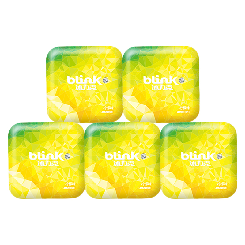 blink冰力克果粉薄荷糖柠檬味含片糖润喉糖无糖儿童糖果零食盒装