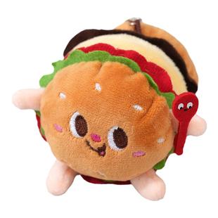 可爱创意薯条汉堡公仔挂件背包情侣款毛绒挂饰车钥匙扣小玩偶