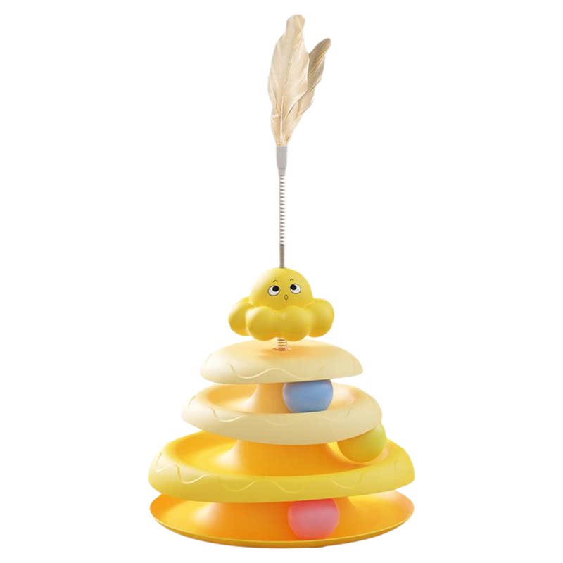 猫转盘猫咪玩具轨道球小猫自嗨解闷神器自动逗猫棒幼猫专用逗猫球