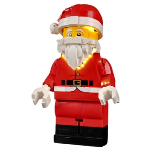 YEABRICKS适用乐高40820灯饰 大号圣诞老人人仔积木LED灯光组配件