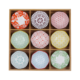 围炉日式火锅九宫格餐具碟子竹木分格餐盘蔬菜小吃拼盘烤肉托盘