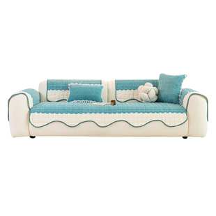 简约现代毛绒沙发垫2025新款高级感秋冬加厚沙发套罩固定防滑坐垫