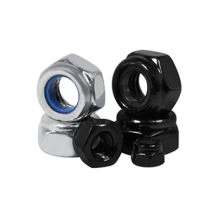 铁镀镍镀黑锌六角尼龙锁紧螺母防松自锁防脱螺丝帽M2--M20