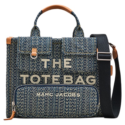 【礼物】MARC JACOBS/莫杰CARGO 中号丹宁老花托特包工具包