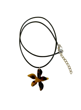 枫叶琥珀造型吊坠项链锁骨链