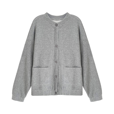 口袋薄宽松棉休闲风卫衣