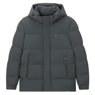 百斯盾官方男装短款羽绒服冬季款保暖不臃肿休闲户外连帽羽绒外套