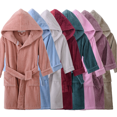 A类儿童浴袍纯棉毛巾料吸水强