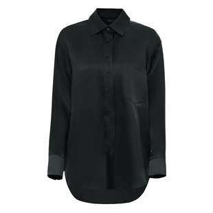 IDPAN女装新款淡人长袖上衣时尚通勤基础百搭落肩版型极简衬衫女