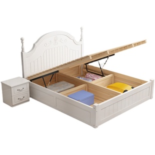 储物床实木高箱床现代简约气压小户型主卧双人床单人床收纳箱体床