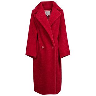 MEDECOO/墨蒂珂2024冬季新款西装领圈圈毛羊毛呢外套大衣MID20349