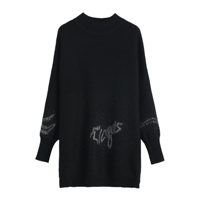 秋冬时髦慵懒风羊毛针织衫毛衣裙