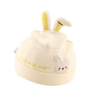 婴儿帽子春秋季0一3个月胎帽纯棉秋冬小月龄新生儿初生男女宝宝帽