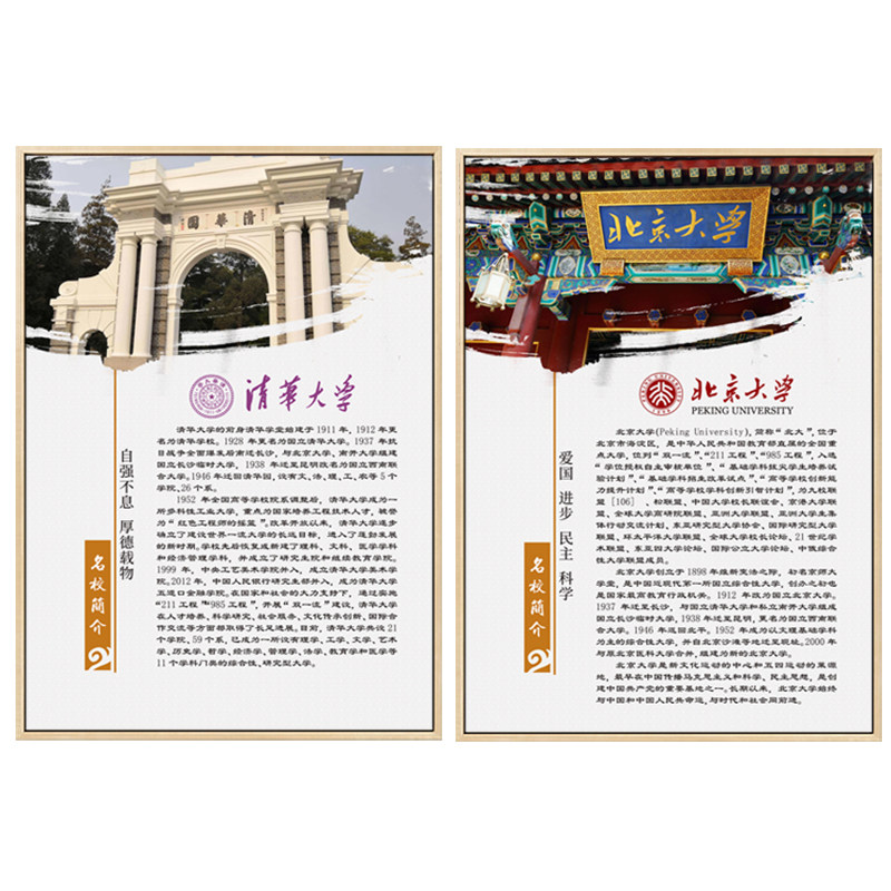 国内名牌大学简介装饰画