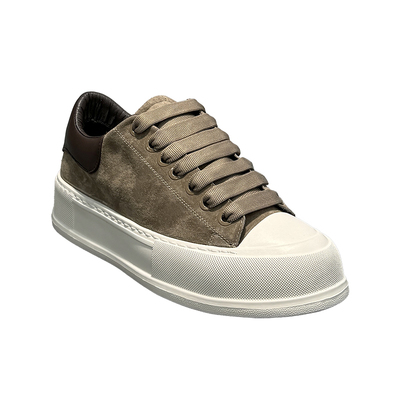 低帮系带真皮板鞋百搭厚底休闲鞋