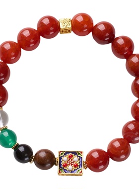龙鳞玛瑙六道木扎基拉姆转运手串