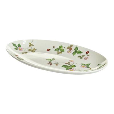 日本直邮WEDGWOOD威基伍德野草莓系列椭圆盘26cm精致骨瓷盘子餐盘