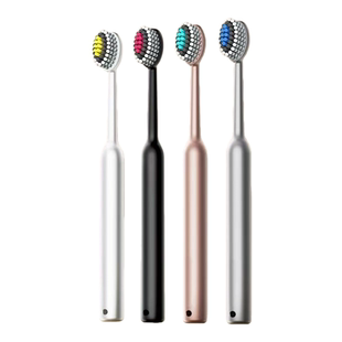 凸面牙刷家用高档软毛橄榄山型螺旋宽头护龈高颜值情侣成人家庭装