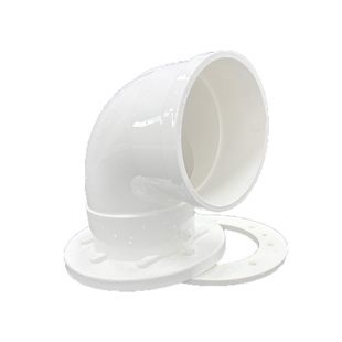 pvc110一体法兰弯头养殖刀刮布蓄水池排污口防火消防水箱接头90度