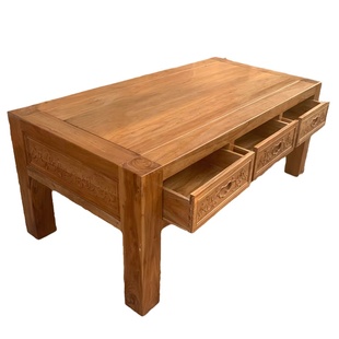特价纯实木茶几原木现代简约老榆木家具榫卯结构结实客厅矮木桌
