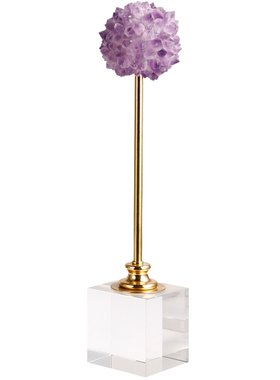 美克美家粉紫色独舞家居水晶摆件