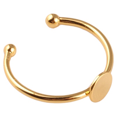 18K包金保色可调戒指空托diy配件