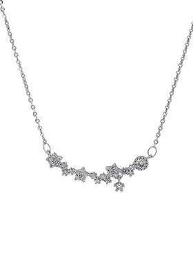 网红超闪锆石小花项链女