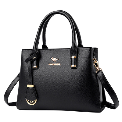 袋鼠真皮手拎包包女2025新款爆款中年妈妈包女士大容量百搭手提包