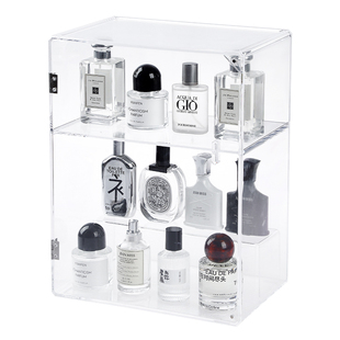 香水置物架子梳妆台化妆品收纳盒透明亚克力防尘陈列收藏展示柜大
