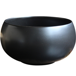 纯黑色和尚碗钵圆钵僧人钵盂复古佛碗居士素食碗青瓷碗钵碗陶瓷碗