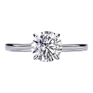 唐奢925纯银D色莫桑石一克拉仿真钻石情侣求订结婚戒指女小众设计