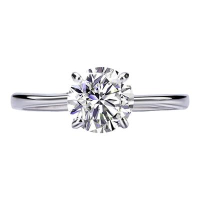 正品纯银18K包金D色莫桑石钻戒指