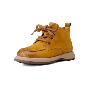 西村名物女秋冬低帮英伦风小个子增高厚底真皮短靴马丁靴摩卡慕斯