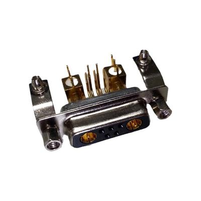 优质射频同轴7W2母头连接器 工业插座 高频弯脚卧式5+2母座接插件