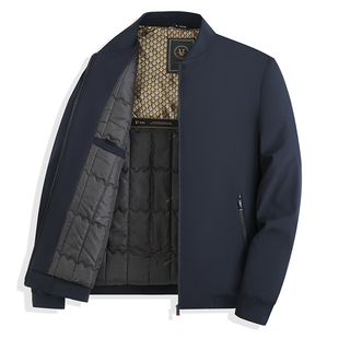 新款爸爸外套夹克加棉棉服石墨烯加厚男秋冬季休闲棒球领保暖棉衣