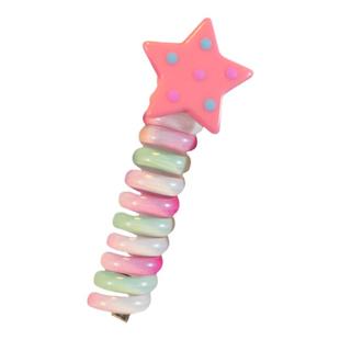 彩色卷卷电话绳发圈糖果色女童不伤发发绳高弹力皮筋儿童花朵发绳