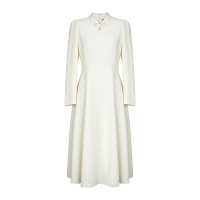 MOJO莫佐新中式水滴领连衣裙