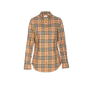 【自营】BURBERRY/博柏利衬衫女款上衣修身格子外套衣节日礼物