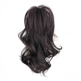 抓夹马尾假发仿真发人鱼卷高马尾喷泉瀑布高颅顶网红甜酷卷马尾辫