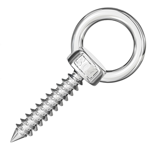 304不锈钢吊环螺丝钉带圆环自攻钉挂钩自钻羊眼圈型自攻 音响螺栓